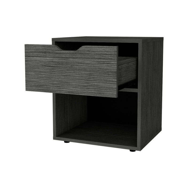 20" Wood One Drawer Nightstand - Gray