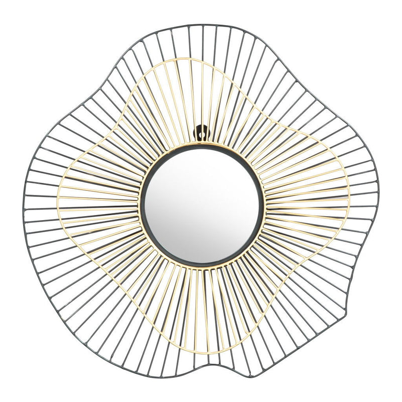 22" Abstract Metal Framed Accent Mirror - Black