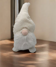 Load image into Gallery viewer, Fabric Christmas Standing Gnome Tabletop Sculpture - White
