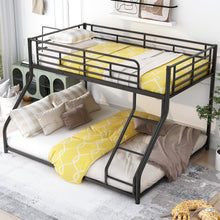 Load image into Gallery viewer, Metal Floor Bunk Bed, Twin XL over Queen, Black
