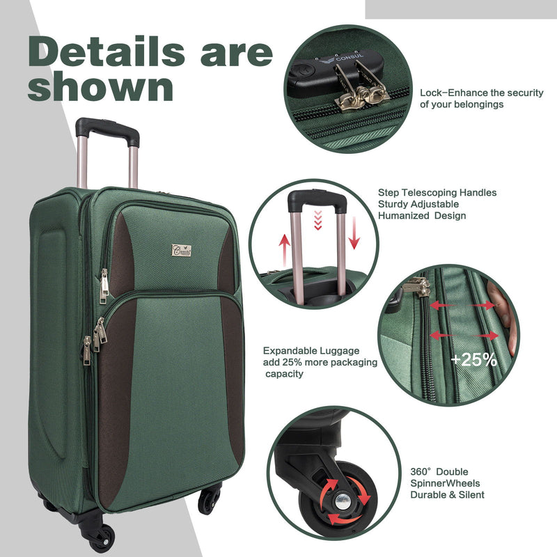 4 Piece Set Softshell Luggage