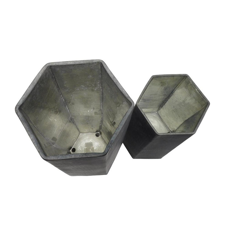 Hexagonal Table Vases (Set of 2) - Black