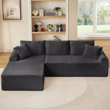 Load image into Gallery viewer, Modular Sectional With Arched Armrests, Includes 3 Back Cushions &amp; 2 Throw Pillows
