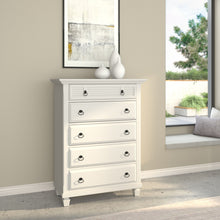 Load image into Gallery viewer, Solid Wood Five Drawer Chest - White
