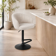Load image into Gallery viewer, Adjustable Swivel Bar Stool With Upholstered Seat - Beige
