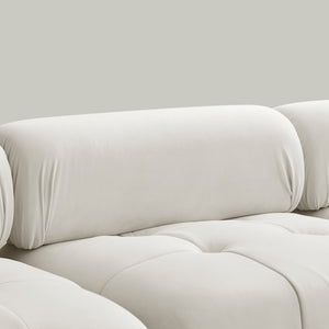 Modular Sectional Sofa, Button Tufted Designed and DIY Combination,L Shaped Couch with Reversible Ottoman, Beige Velvet