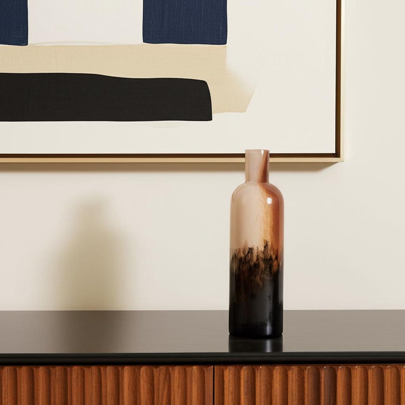 Abstract Table Vase - Amber / Cream / Dark Brown