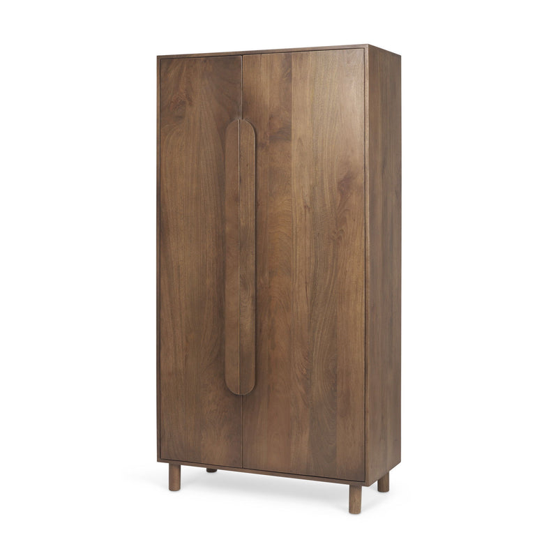 Curio Cabinet With Two Doors - Brown