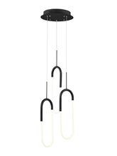 Load image into Gallery viewer, Three Light Metal LED Dimmable Smart Enabled Chandelier - Black
