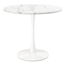 Load image into Gallery viewer, 36" Rounded Metal Pedestal Base Dining Table - White
