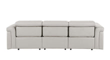 Load image into Gallery viewer, Top Grain Leather Reclining Metal USB Sofa (720360) - Light Gray
