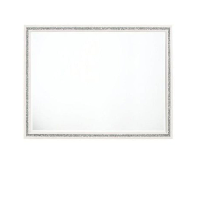 35" Framed Mounted Dresser Mirror - White