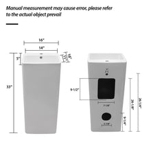 Load image into Gallery viewer, Pedestal Sink 16" For Powder Rooms - White
