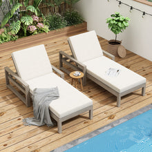 Load image into Gallery viewer, Outdoor Lounge Chairs, 5 Position Chaise Lounge With Adjustable Backrest (Set of 2) - Gray
