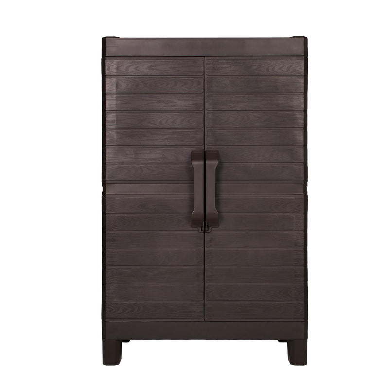 Plastic Square Accent Cabinet With Two Doors (738475) - Espresso