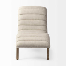 Load image into Gallery viewer, Fabric Tufted Lounge Chair - Cream And Wood Brown
