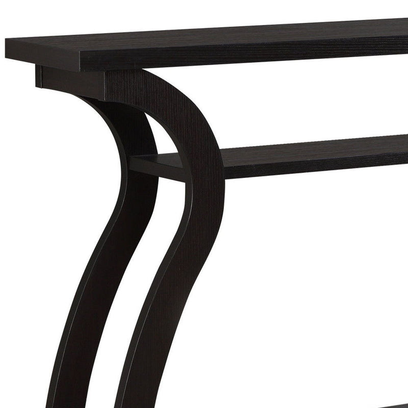 Floor Shelf Console Table With Storage - Espresso