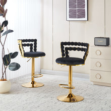 Load image into Gallery viewer, Modern Bar Chair With Iron Tube Legs, Soft Cushions And Comfortable Backrest (Set of 2)
