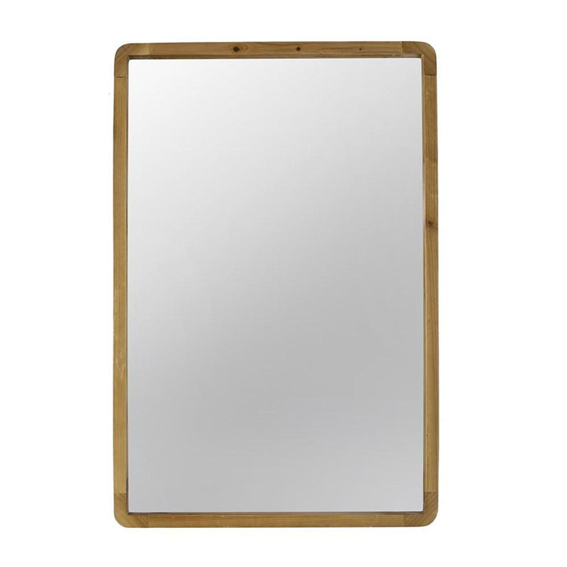 35" Solid Framed Accent Mirror - Brown