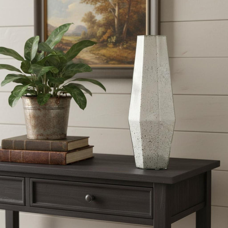 Cylinder Table Vase - Antiqued Silver
