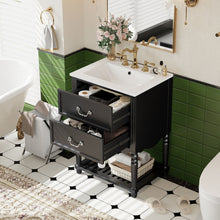 Load image into Gallery viewer, Wave Design Bathroom Vanity With Sink, 2 Drawers And Open Shelf

