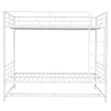 Load image into Gallery viewer, Full Over Full Metal Bunk Bed with Shelf and Guardrails, White
