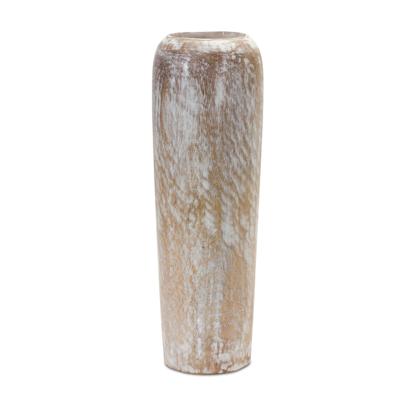 Cylinder Floor Vase - Brown / White