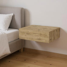 Load image into Gallery viewer, 5" One Drawer Faux Wood Floating Nightstand - Light Brown

