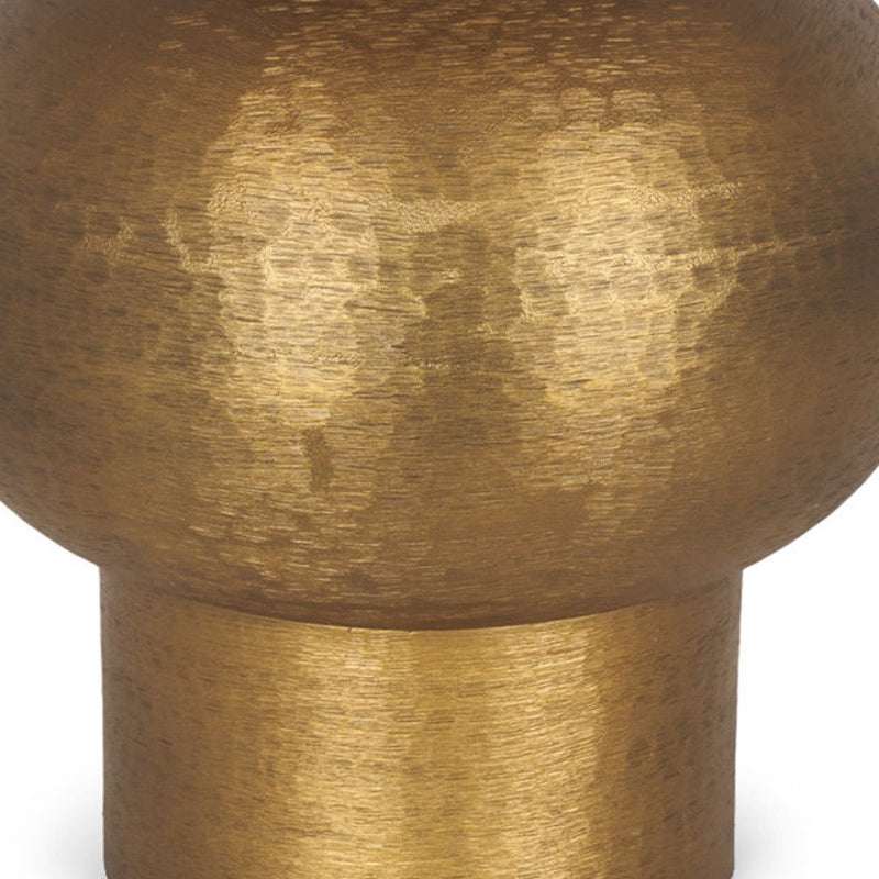 26" Metal Round Bedside Lamp With White Bell Shade - Gold