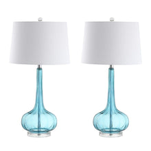Load image into Gallery viewer, 29" Novelty Table Lamps With Drum Shades (Set of 2) - Aqua
