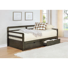 Load image into Gallery viewer, Twin Long 2 Drawer Daybed With Extendable Trundle, Storage Drawers, Fits Standard Mattress - Gray
