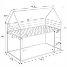 Load image into Gallery viewer, Twin over Twin House Bunk Bed with Built-in Ladder,White
