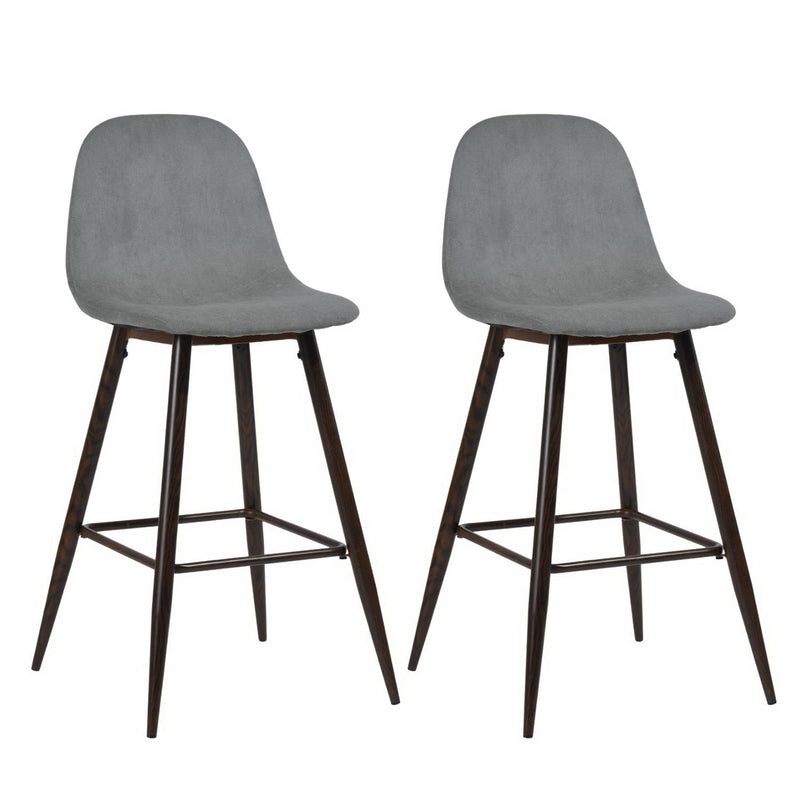Steel Counter Height Bar Chairs (Set of 2) - Gray And Gold
