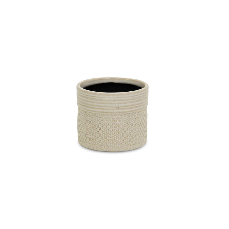 Dotted Round Pot Planter (487417) - Off White