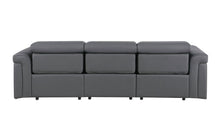 Load image into Gallery viewer, Top Grain Leather Reclining Metal USB Sofa (720430) - Dark Gray
