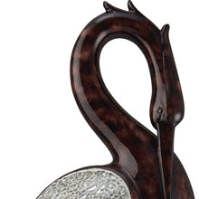Load image into Gallery viewer, Marbleized Poly Crane Figurine Sculpture - Cherry / Brown
