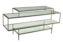 Load image into Gallery viewer, Glass Floor Shelf Console Table With Storage - Clear And Gold

