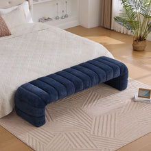 Load image into Gallery viewer, Modern Upholstered Armless Bed Bench With Channel Tufted Design
