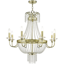 Load image into Gallery viewer, Eight Light Metal Dimmable Chandelier With Shades - Gold
