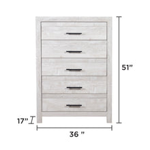 Load image into Gallery viewer, Modern Style 5 Drawer Chest In Natural Rustic Wood With Clean Lines And Spacious Storage
