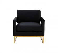 Load image into Gallery viewer, Velvet Arm Chair - Black / Gold
