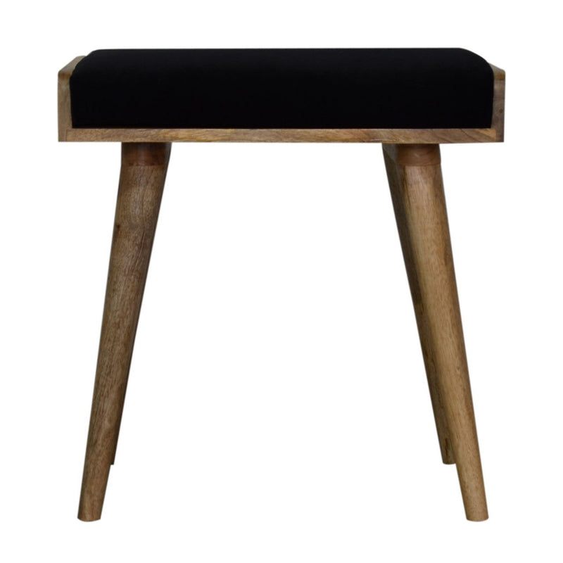 Velvet Round Footstool (719528) - Brown
