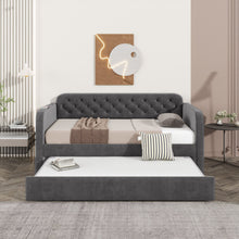 Load image into Gallery viewer, Upholstered Daybed With Trundle And USB Charging Design
