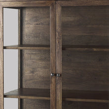 Load image into Gallery viewer, 36" Solid Wood And Metal Display Cabinet With Two Doors - Brown
