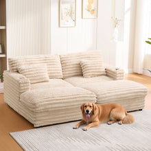 Load image into Gallery viewer, Oversized Double Chaise Lounge Sofa Bed With USB Ports And Cup Holders
