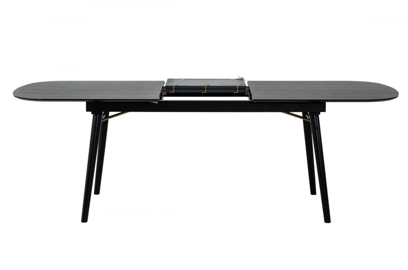 71" Rectangular Manufactured Wood Butterfly Leaf Dining Table - Black