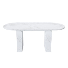 Load image into Gallery viewer, Oval Dining Table With Wood Strip Base

