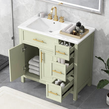 Load image into Gallery viewer, 36" Bathroom Vanity With Sink, 2 Doors, 3 Drawers, Rectangular - White
