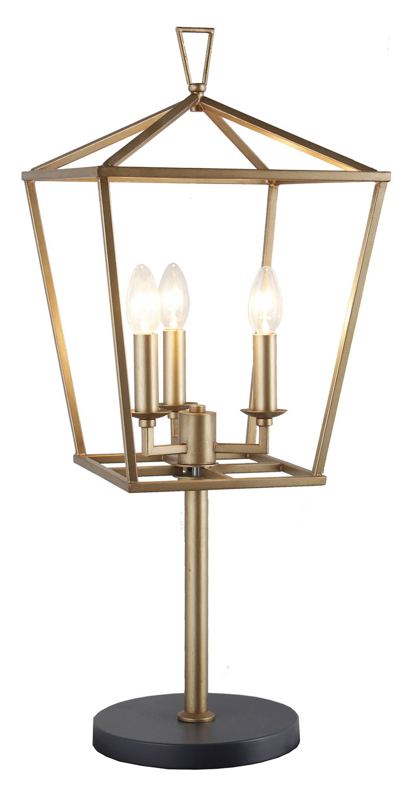 Iron Three Light Bedside Table Lamp - Black