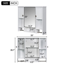 Load image into Gallery viewer, Wall Mounted Bathroom Storage Cabinet With Mirror, Medicine Cabinet With Towel Bar

